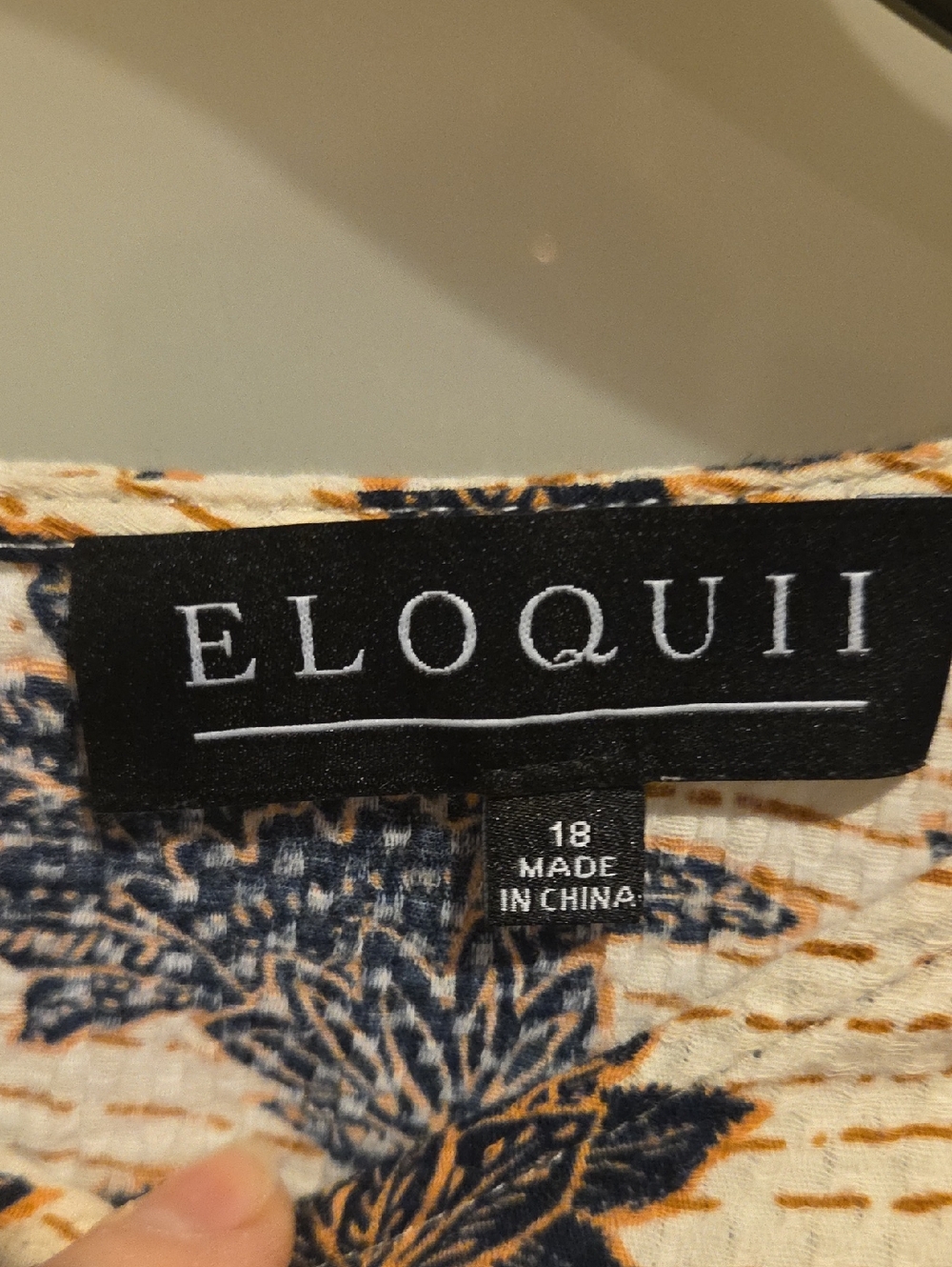 Eloquii Cream Midi Dress with Black Floral Print - Picture 4 of 5